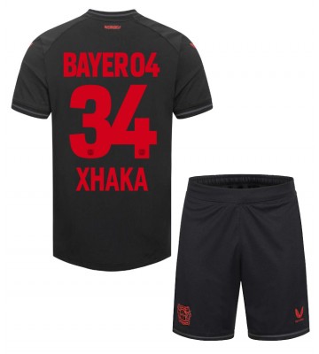 Bayer Leverkusen Granit Xhaka #34 Hemmakläder Barn 2023-24 Kortärmad (+ Korta byxor)